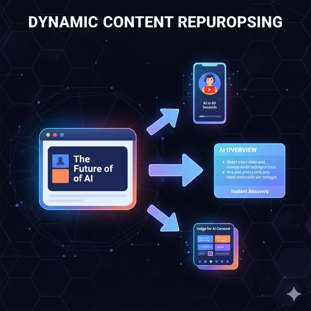 AI content strategy for multi-platform SEO, optimizing for AI Overviews and voice search.