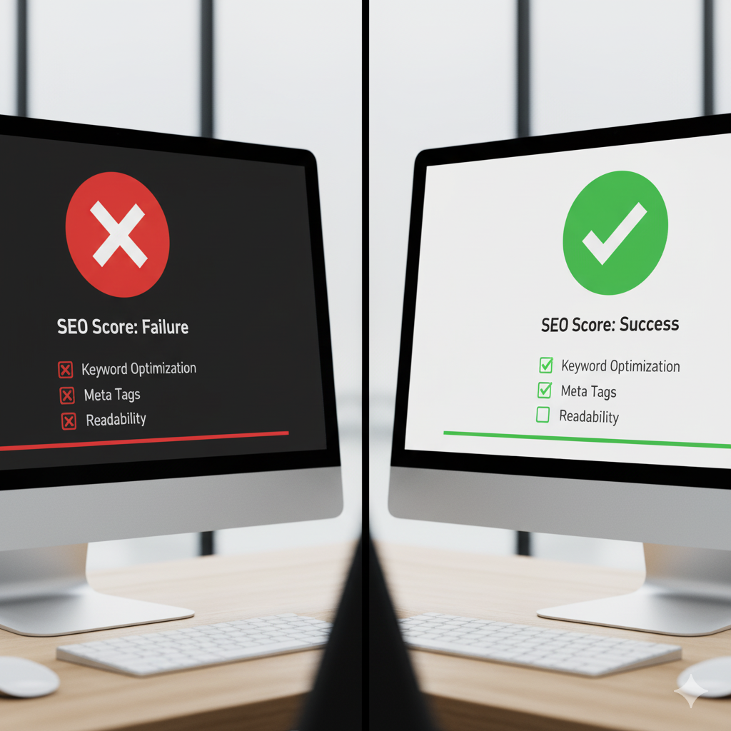 Evaluating AI writing software based on real-time SEO optimization scores.