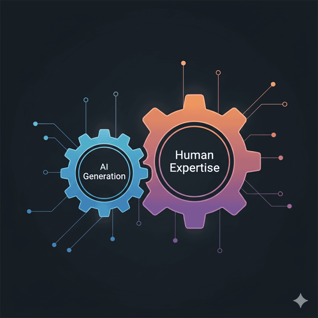 Synergy of AI writing and human expertise for effective content creation.