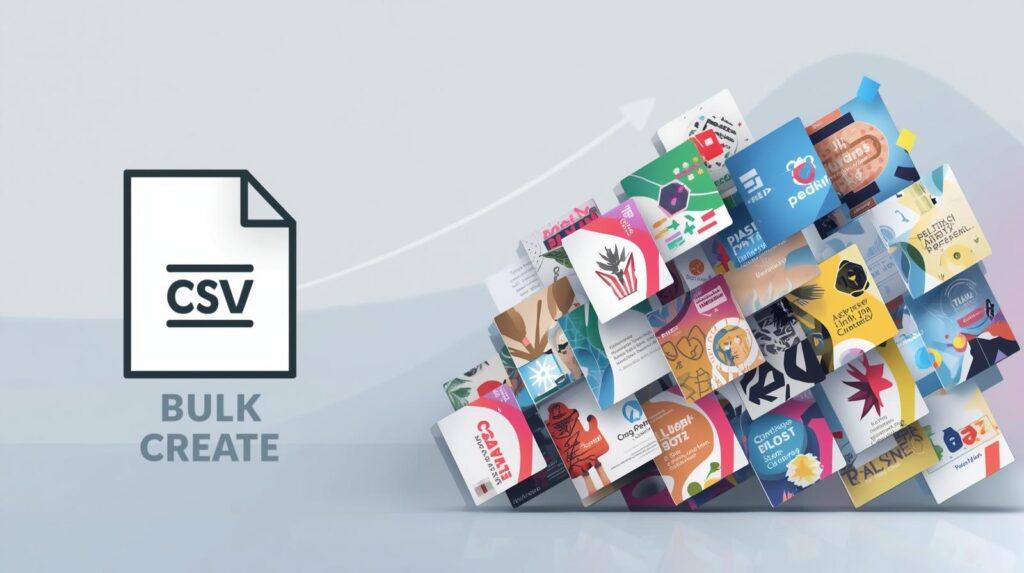 Canva bulk create concept—CSV feeding multiple design variations