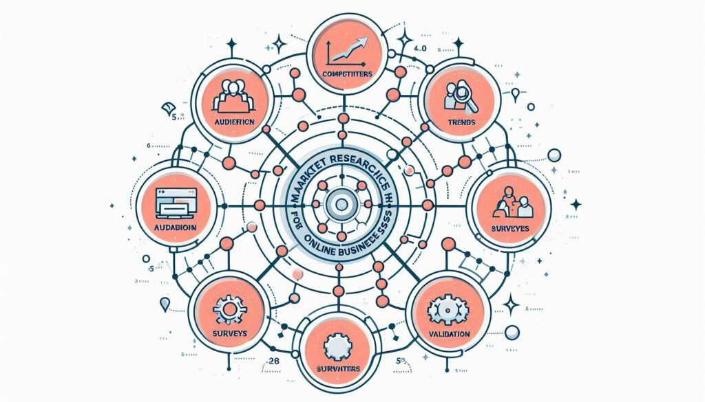 Map with a central topic and five spokes representing content cluster ideas.