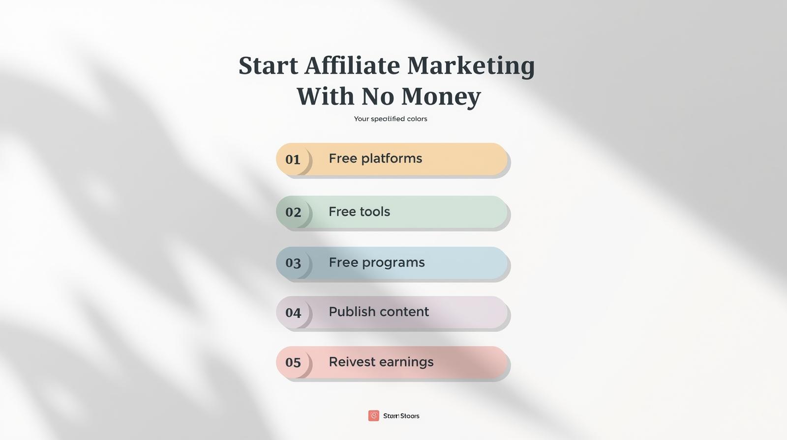 Checklist infographic: how to start affiliate marketing with no money.