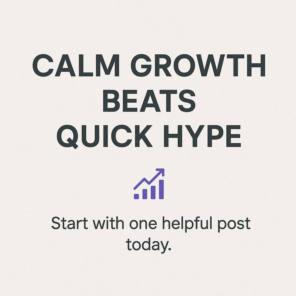 Motivational quote about calm growth and quick progress in revenue strategies.